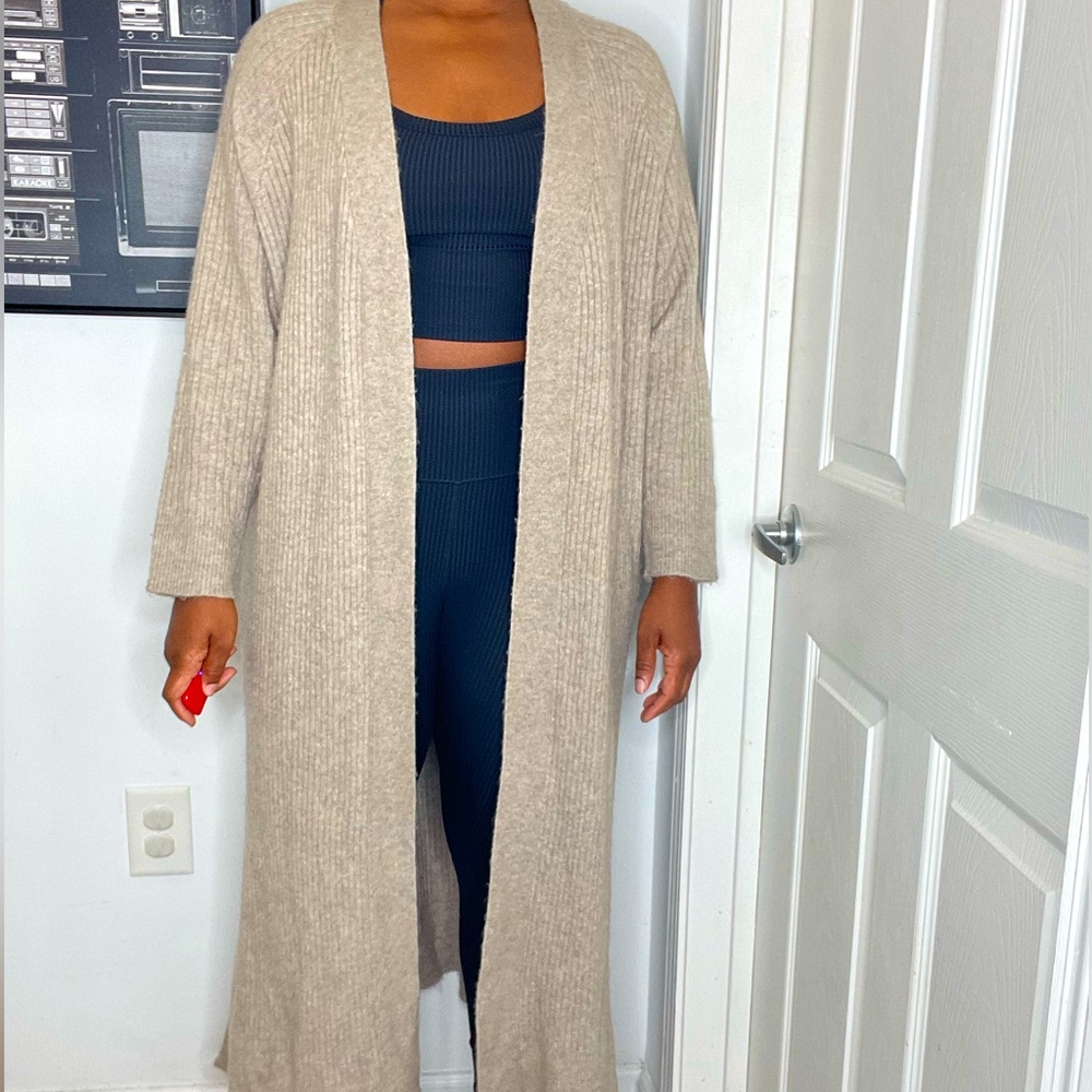 Long maxi sweater tan
